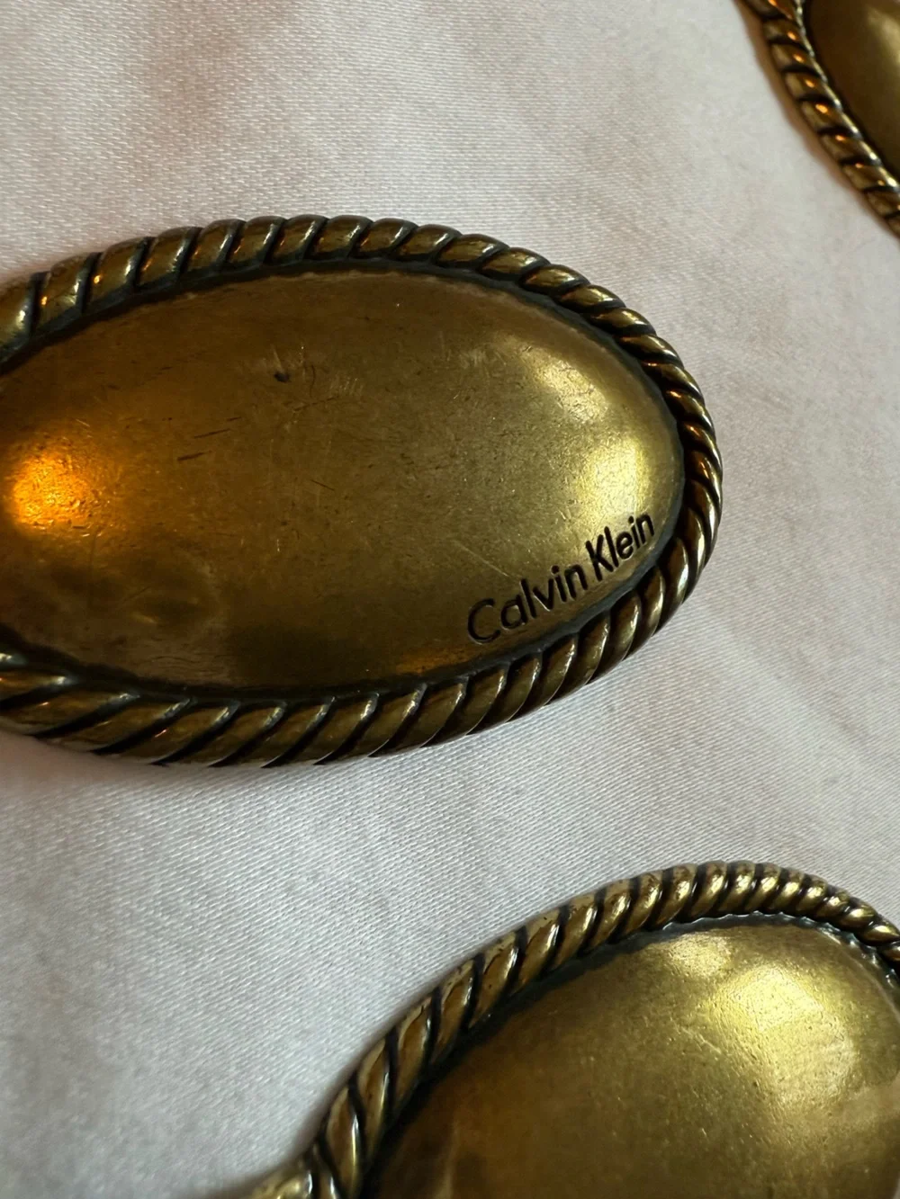 Vintage Calvin Klein Brass Concho Belt with oval medallions